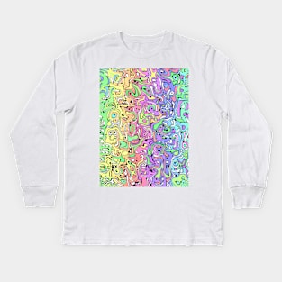 COLOR Swirls Abstract Design Kids Long Sleeve T-Shirt